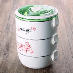 心形大號(hào)三層不銹鋼便