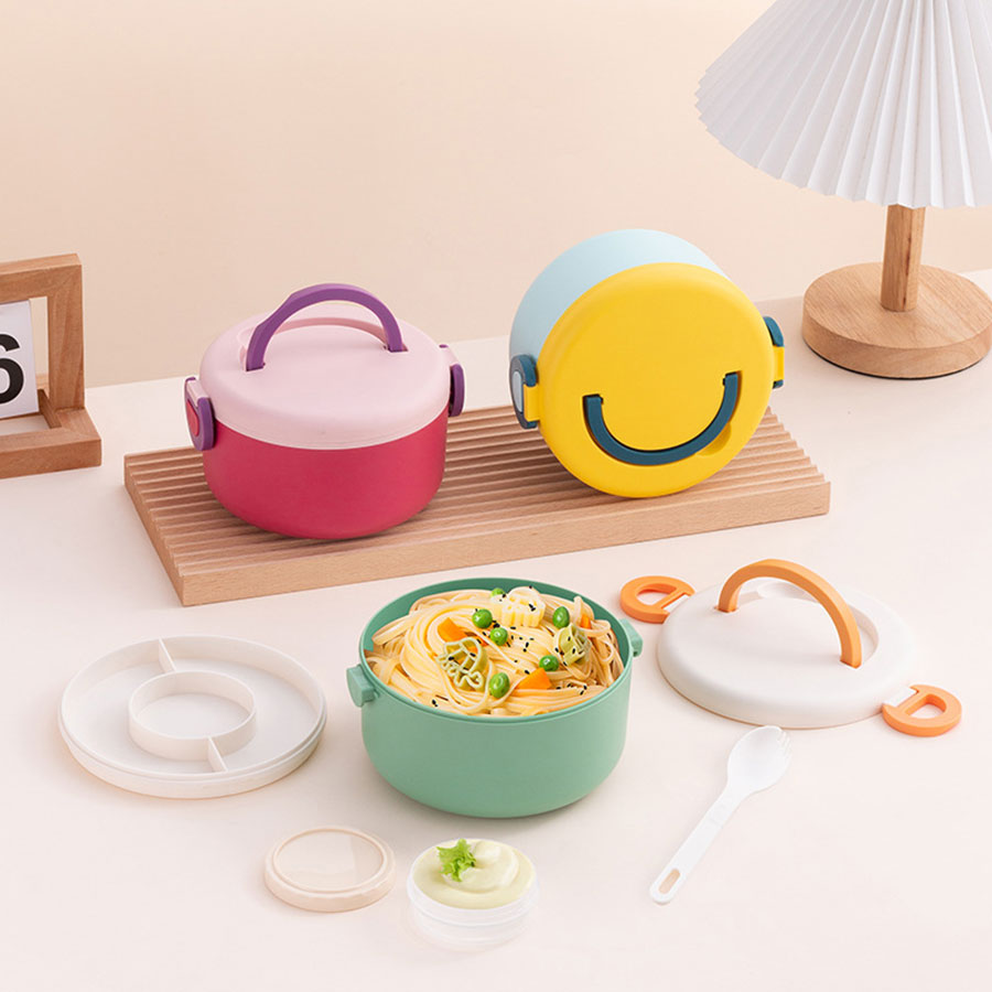圓形笑臉飯盒單層/雙