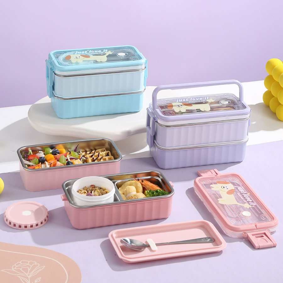 卡通手提單層/雙層餐